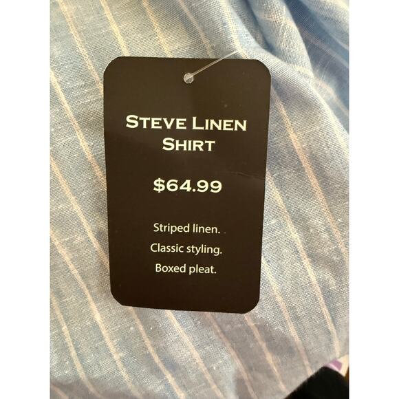 Winston Box Steve Linen Shirt, Size 2XLT, Classic. Lightweight, Casual - New - Picture 4 of 5